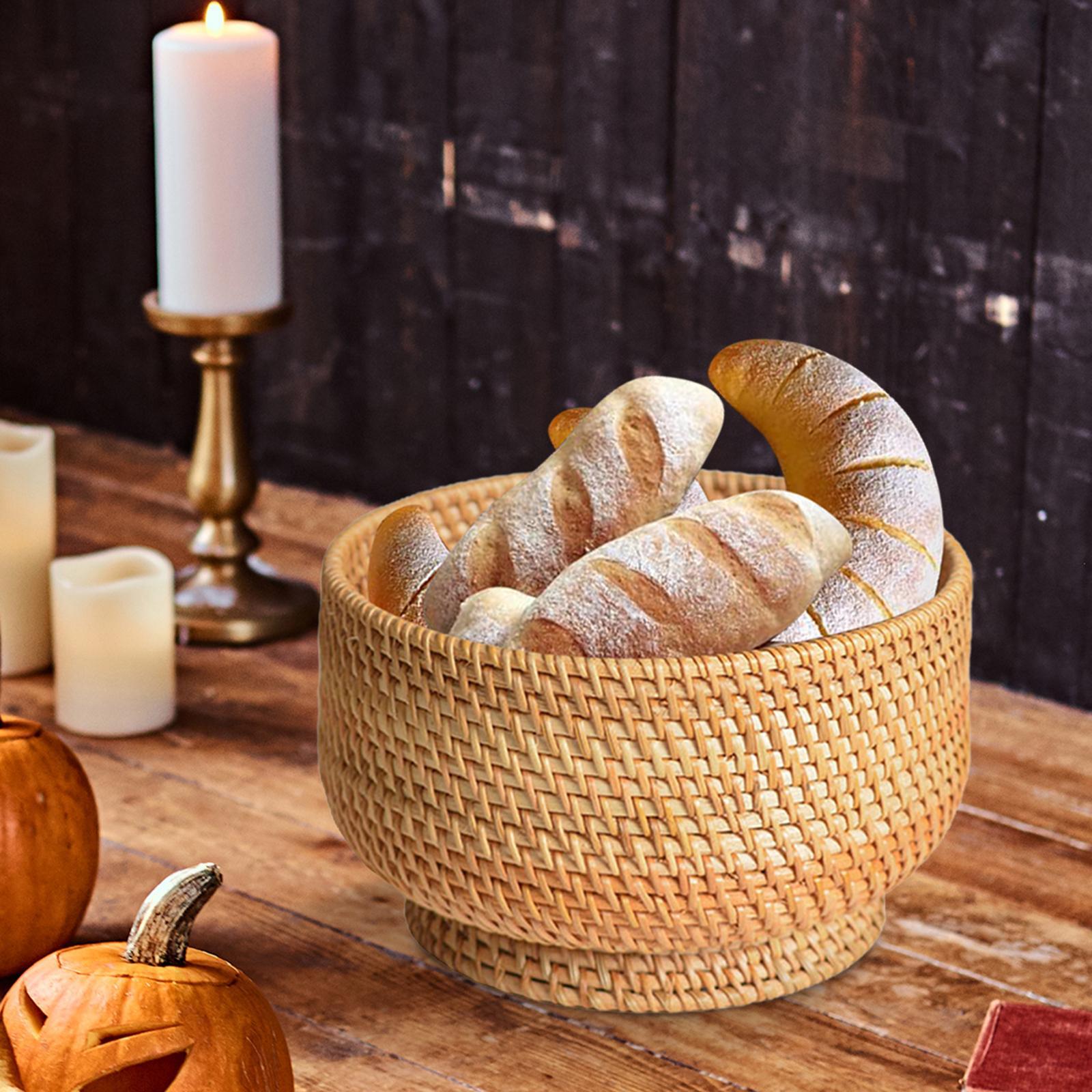 Straw Fruit Basket Rattan Storage Basket Fruit Basket for Restaurant Shelves