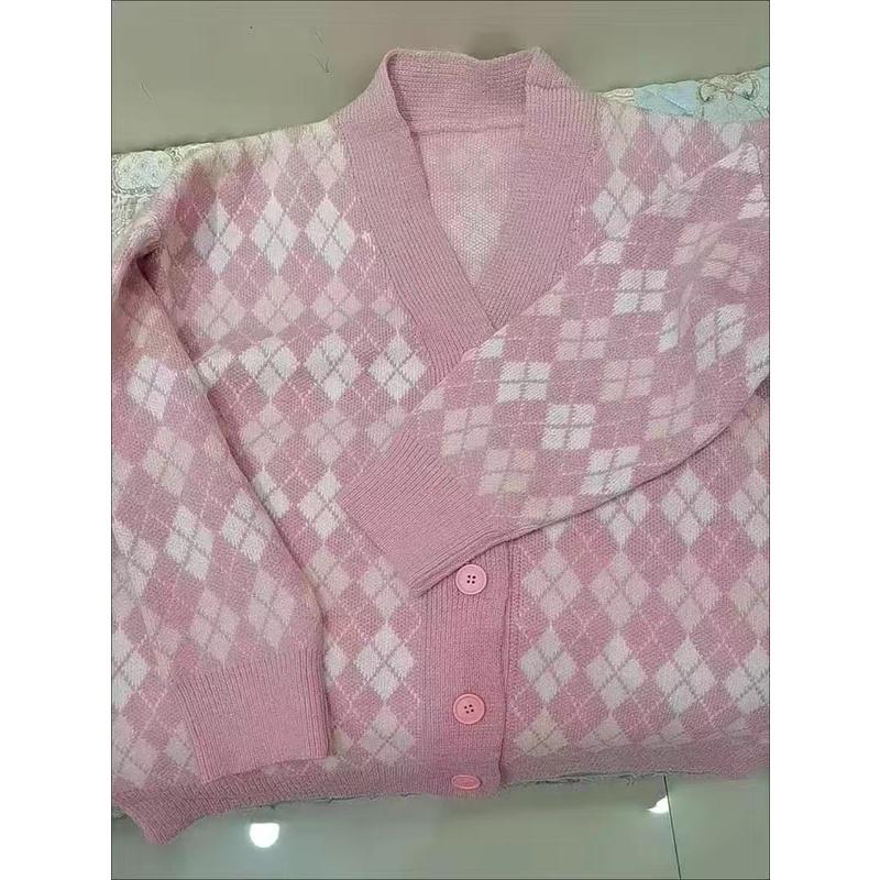 Áo khoác len nữ Cardigan ulzzang cổ chữ v hàn quốc dáng rộng - 031