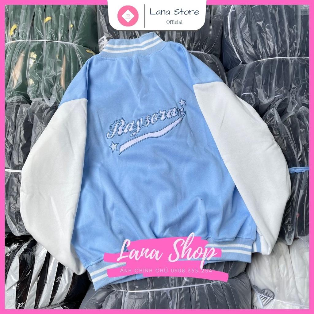 Áo Khoác Bomer Thêu Chữ R Raysoran Chất Nỉ Bông Form Unisex