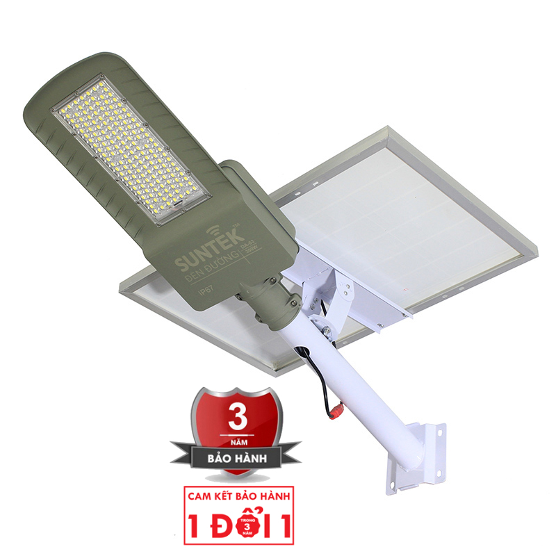 Đèn Đường Năng Lượng Mặt Trời SUNTEK DA-03 Solar Street Light 300W - Chip Led SMD 5054, 3000 Lumen, Sáng 20 giờ, Tự động Bật/Tắt, Điều khiển Từ Xa, Chống Nước/Bụi/Sét