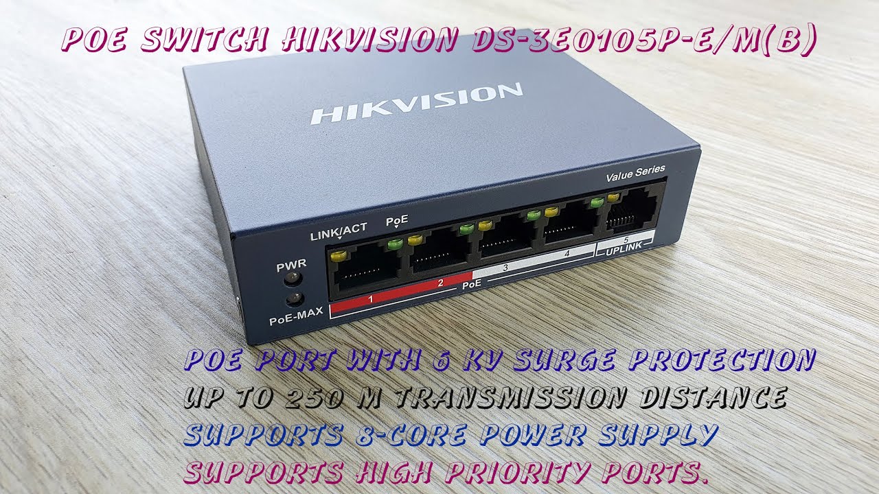 thiết bị mạng Switch POE 4 cổng thông minh HIKVISION DS-3E1105P-EI (Hàng chính hãng Hikvision Việt Nam)