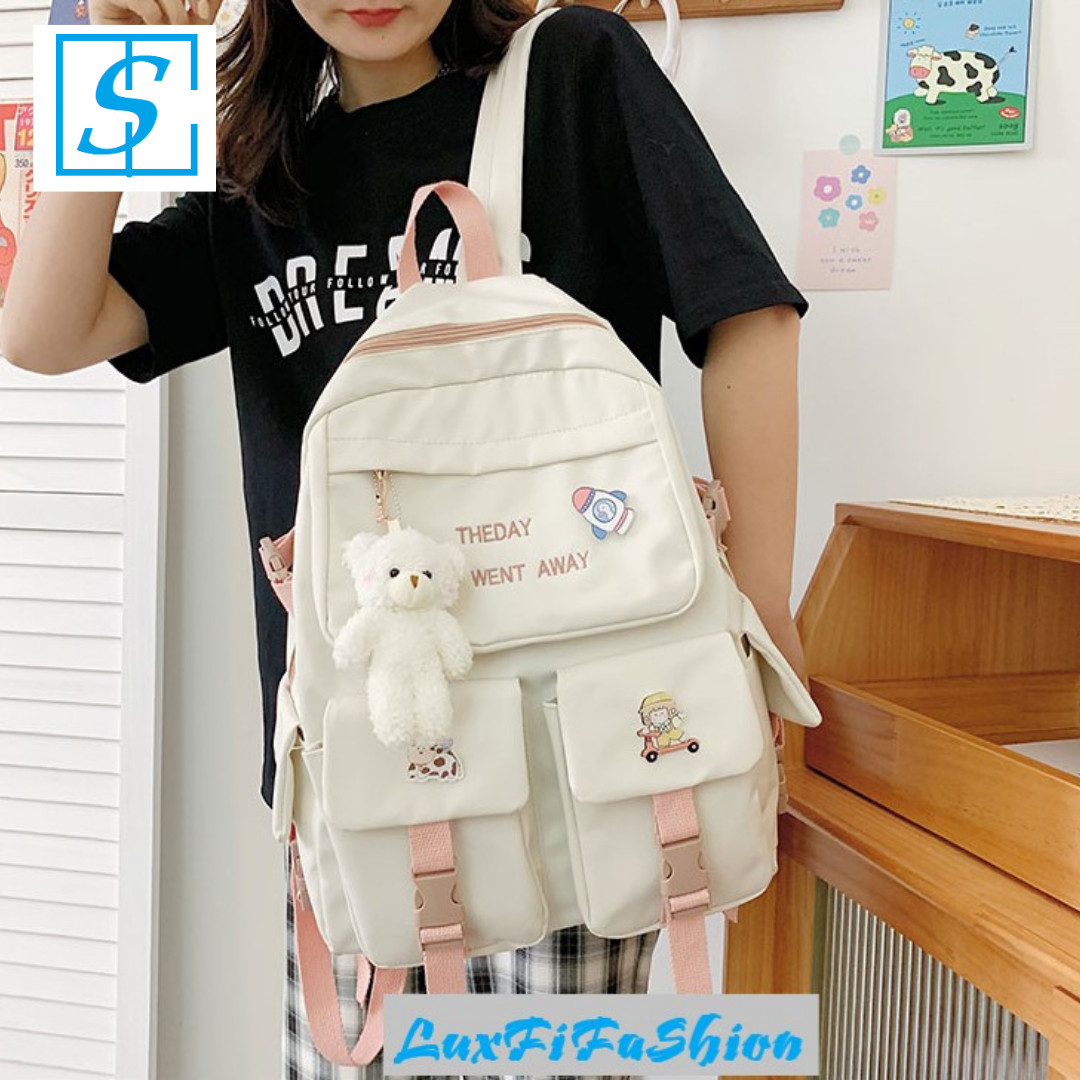 Cặp Học Sinh Nữ Version Hàn Quốc Ulzzang Balo Học Sinh Nữ Dễ Thương Sinh Động MÃ FS816