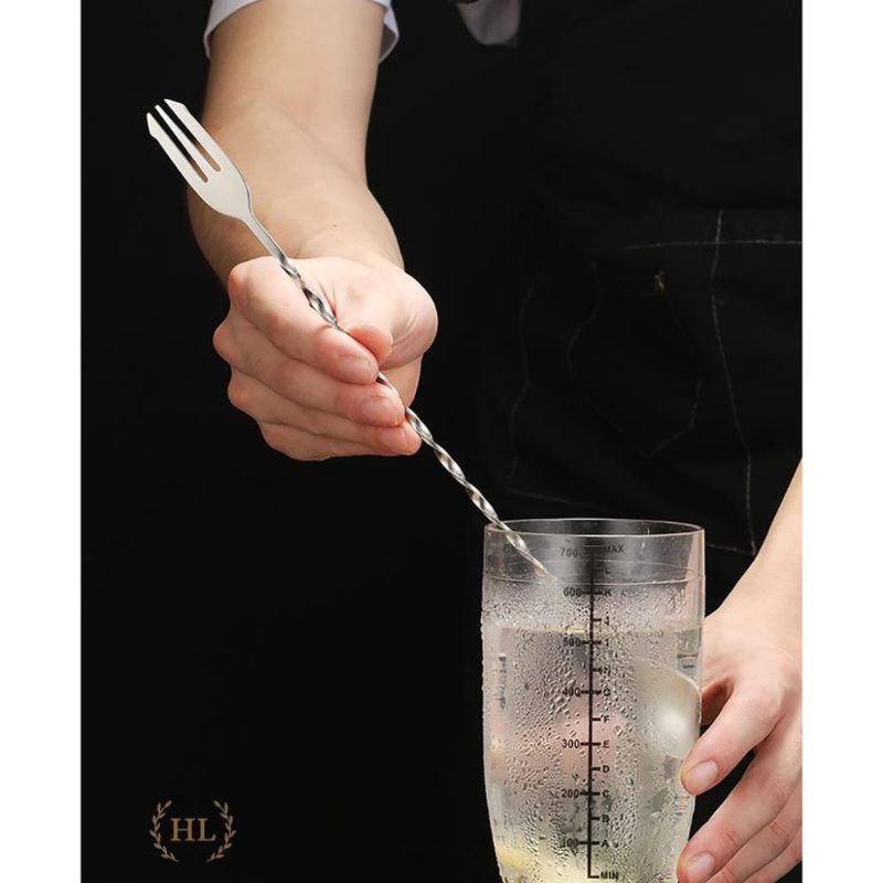 Thìa inox pha chế 2 đầu 32 cm, dụng cụ pha chế