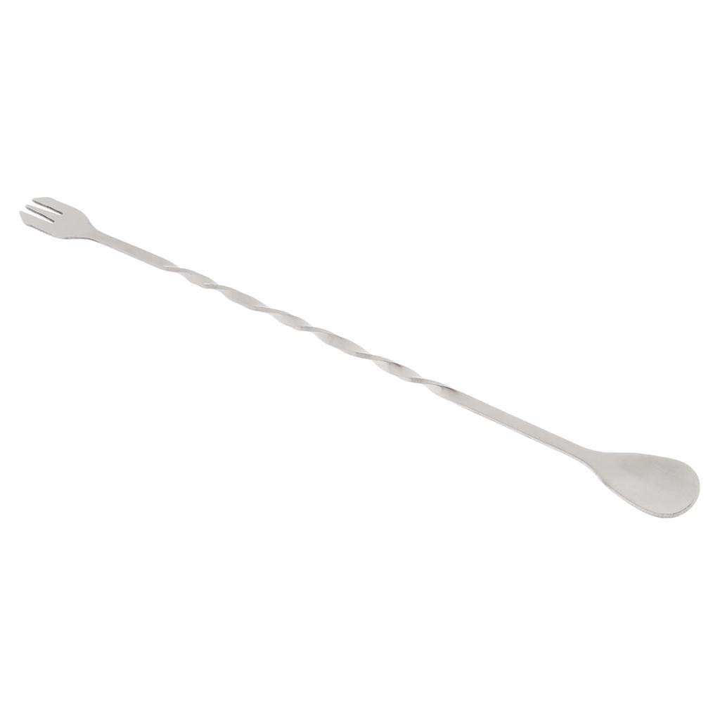 10 Inches Stainless Steel Mixing Spoon Spiral Pattern Bar Cocktail Shaker Spoo