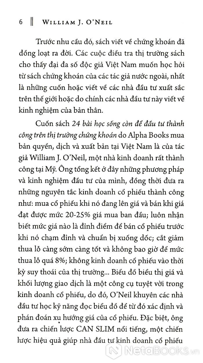 24 bài học sống còn để đầu tư thành công trên thị trường chứng khoán - William J.O'nell