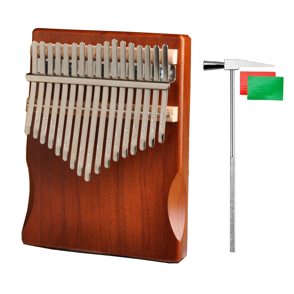 Đàn kalimba Thumb Piano 17 phím gổ nguyên khối Mahogany Âm vang phím chuẩn cho người mới học NEWB0203-M17