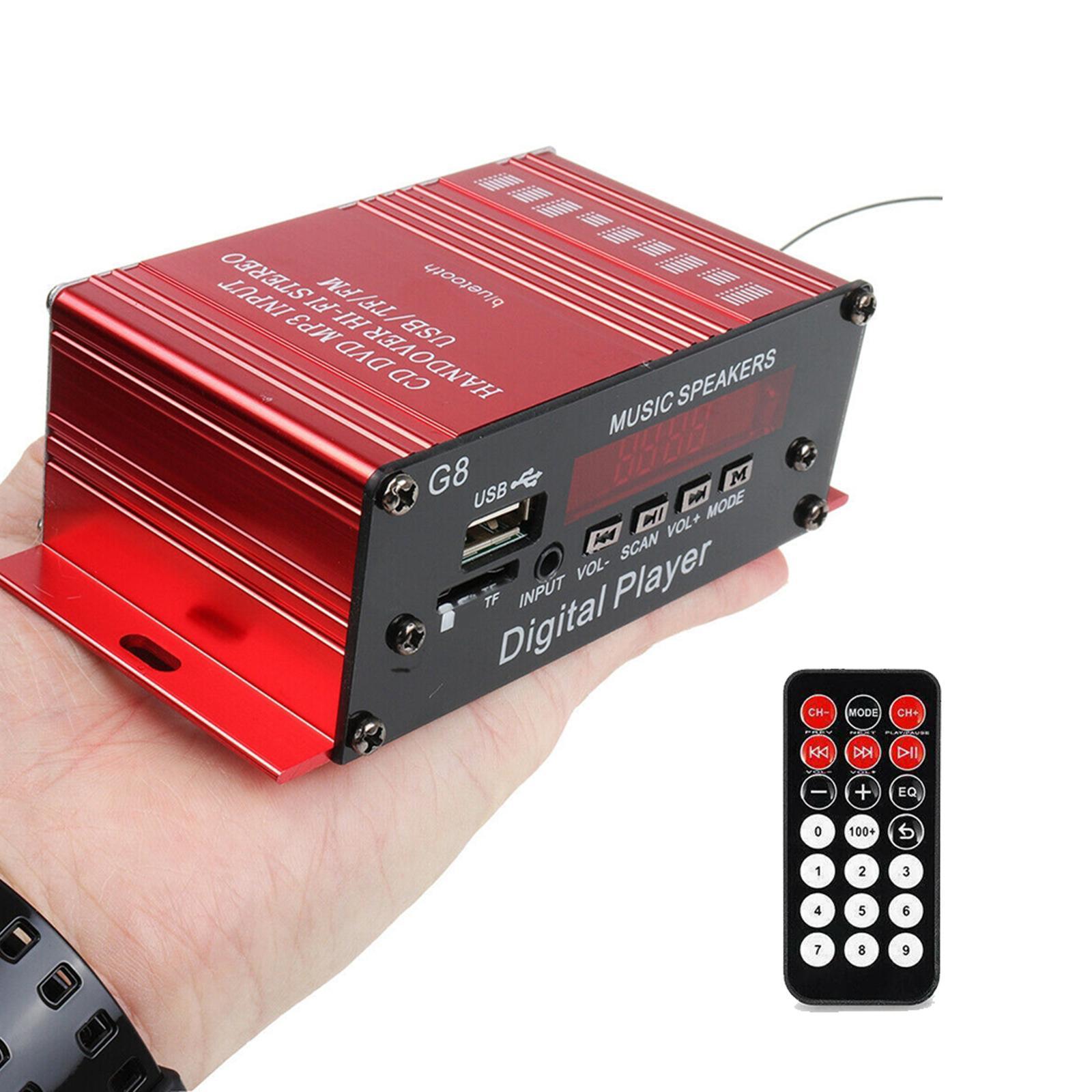 2x G8 200W Bluetooth Audio 2 Channel Amplifier Hi-Fi Integrated Amp 2.0 CH