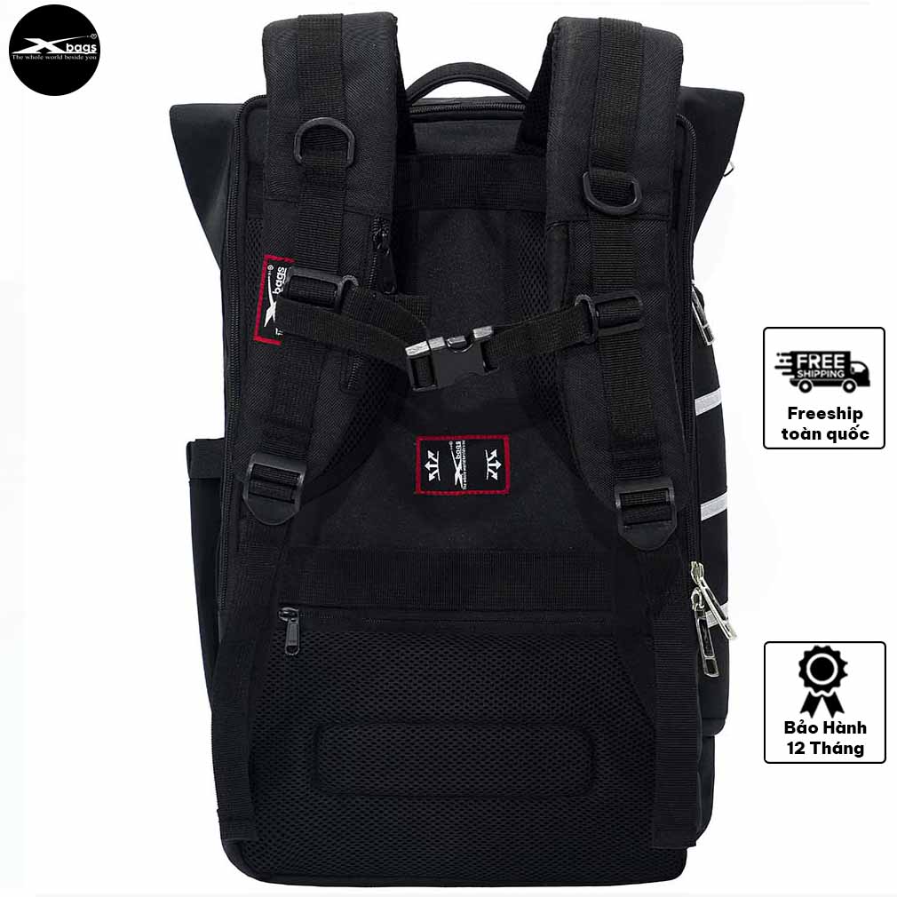 Balo du lịch Xbags Dark Bear 1202 nắp cuộn màu đen