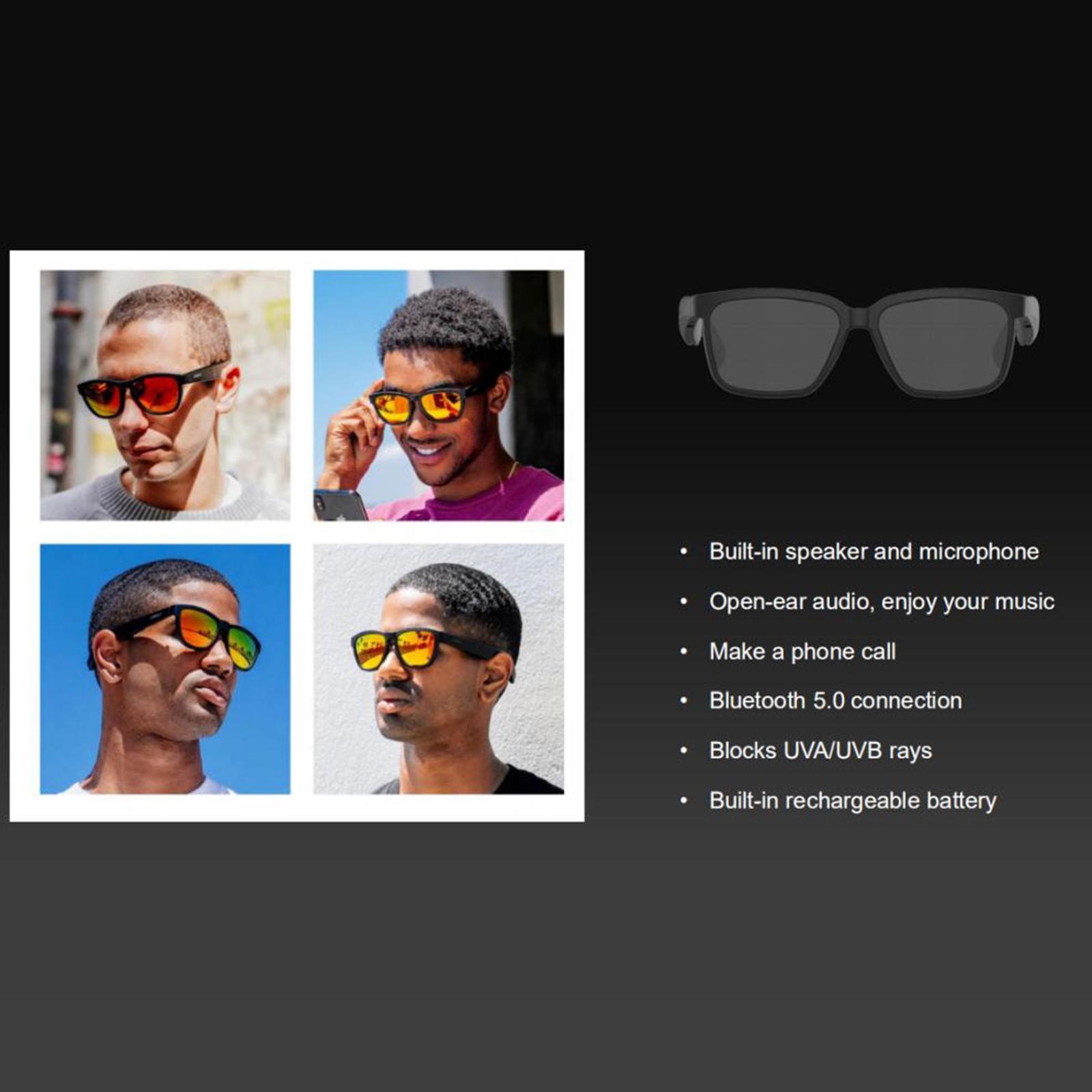 Wireless Sunglasses Stereo Headphones Music Headsets Micphone Eyeglasses