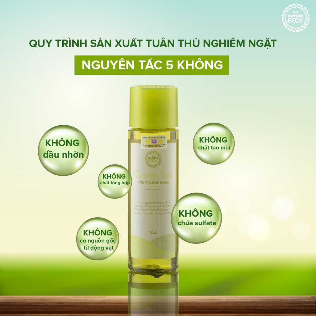 Tẩy Trang Mắt Môi The Nature Book Chiết Xuất Trà Xanh Green Tea Lip And Eye Makeup Remover 100ml