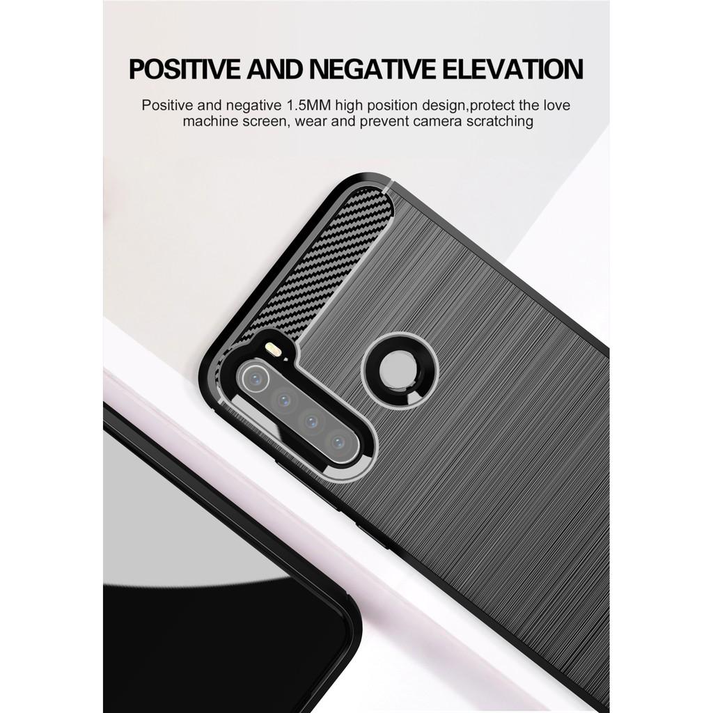 Ốp lưng cho Xiaomi Redmi Note 8 dẻo Carbon phay xước chống sốc chống vân tay