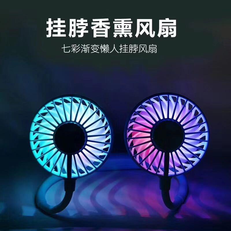 Quạt đeo cố mini có đèn led X8