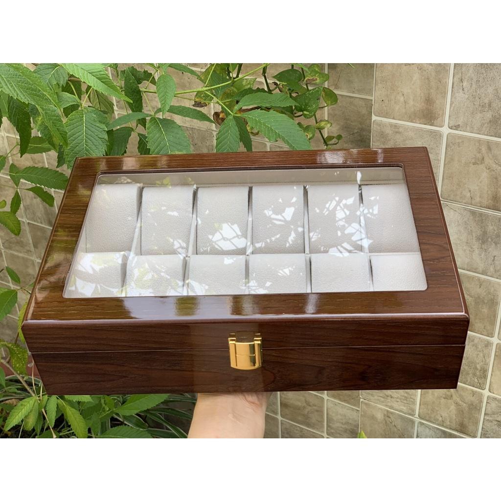 Hộp Đựng Đồng Hồ Bằng Gỗ 12 Ngăn Cao Cấp 009