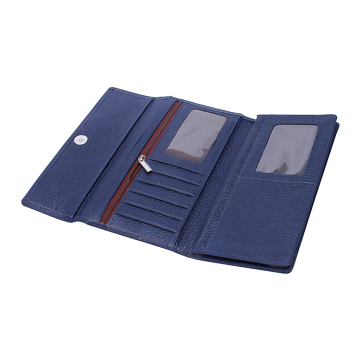 HJ3125-26-27-28-29-30-39-40-59-60-64-65-67 - Bóp nữ da bò cao cấp Huy Hoàng 3 gấp lửng màu da, đen, đỏ, hồng, nâu, xanh, xanh đậm, cam, xanh lá chuối, xanh dương