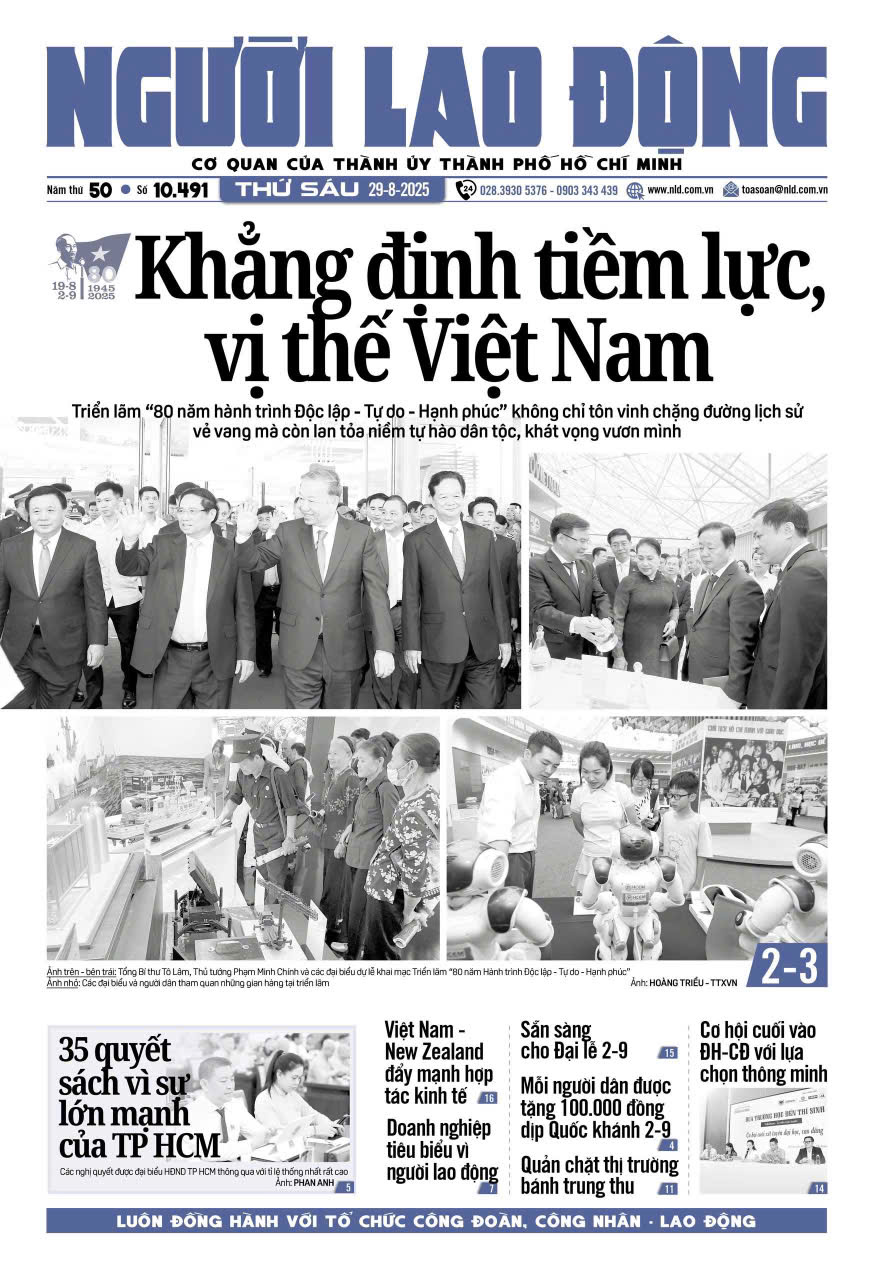 Nhật báo Người Lao Động từ ngày 25-08-2025 đến 31-08-2025