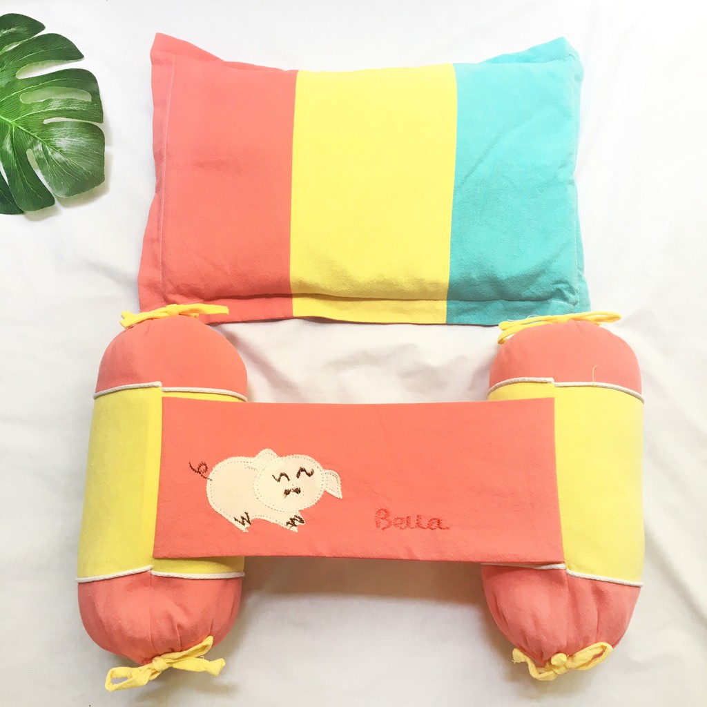 Bộ gối chặn kèm gối vỏ đỗ cho bé