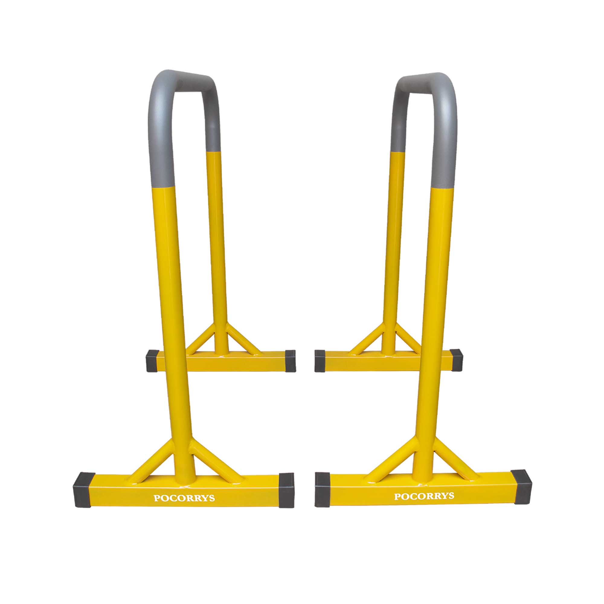 Xà kép Parallettes Dip cao 90cm, Pocorrys PAD-10, Màu ghi nhám - vàng