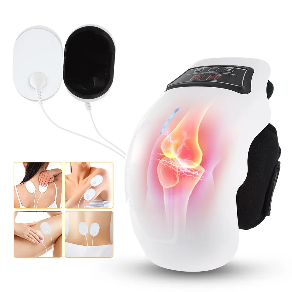 Máy massage đầu gối 9 cấp độ rung kết hợp chức năng chườm nóng với ánh sáng đỏ 9 mức nhiệt độ công suất 10W giảm đau mỏi, giải pháp trị liệu hiệu quả