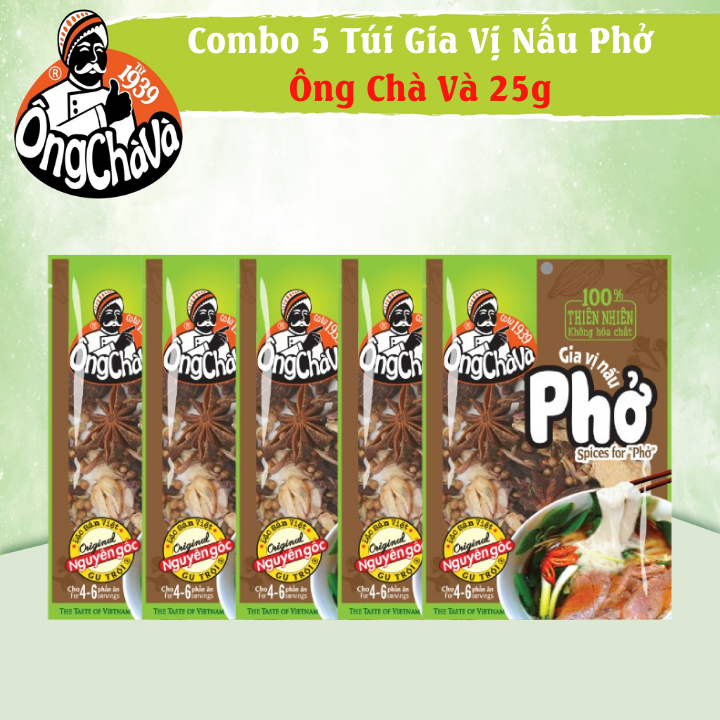 Combo 5 Túi Gia Vị Phở Ông Chà Và - Kèm túi lọc