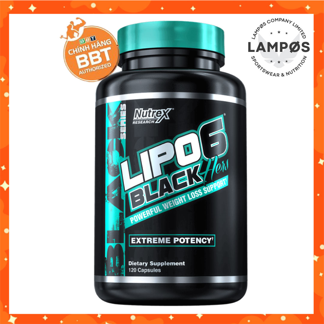 Nutrex Lipo6 Black Her Hỗ Trợ Sinh Nhiệt Đốt Mỡ Cho Nữ, Thực Phẩm Bổ Sung Giảm Cân, Tăng Cường Trao Đổi Chất & Ức Chế Sự Thèm Ăn, 40 liều dùng