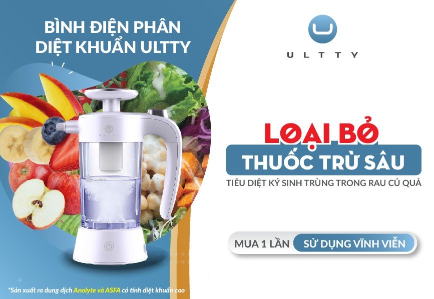 Bình điện phân diệt khuẩn Ultty – Sản xuất Anolyte - Hàng chính hãng