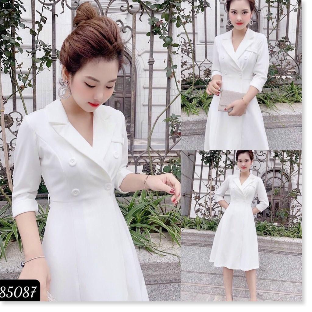 ĐẦM TRẮNG VINTAGE SANG CHẢNH,THIẾT KẾ HỌA TIẾT TRƠN NHƯNG KHÔNG KÉM PHẦN SANG TRỌNG TRANG NEMO 36 FASHION