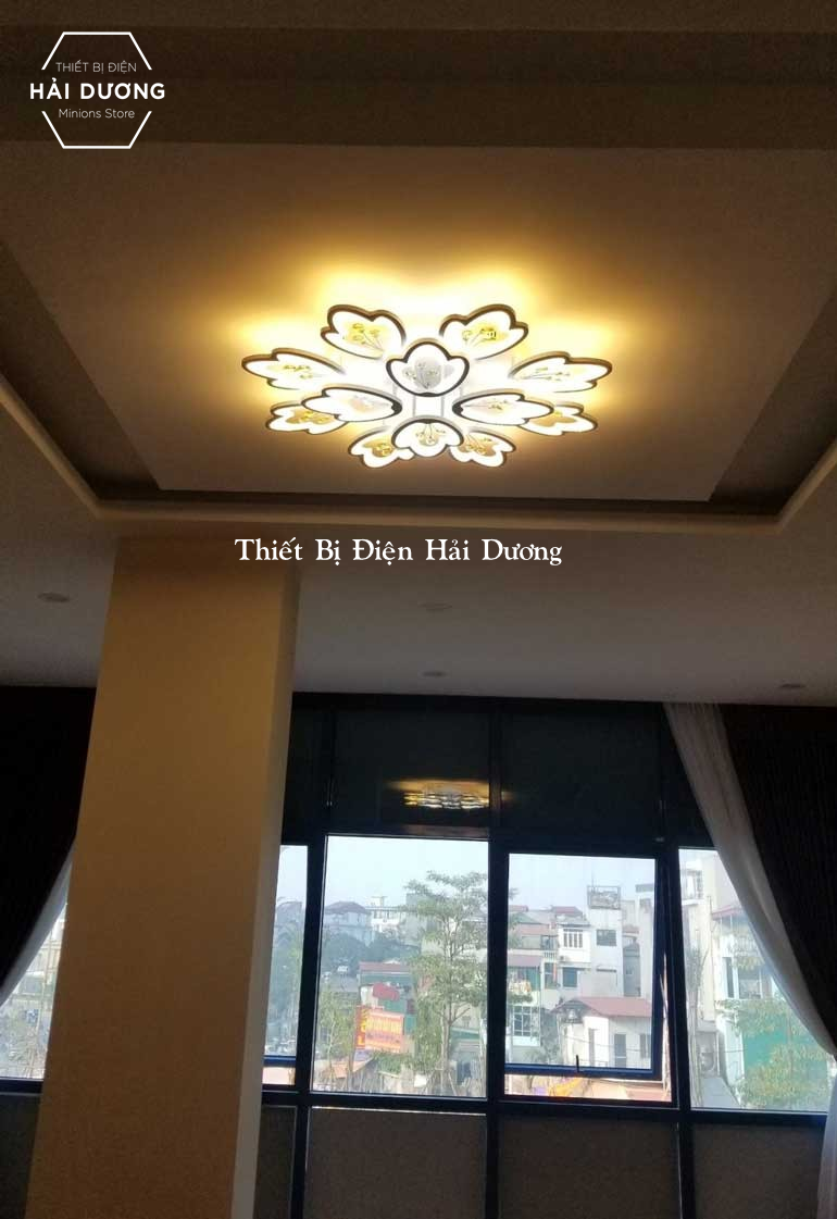 Đèn LED ốp trần hình hoa 12 cánh NT032 - 3 Chế Độ Ánh Sáng - Tăng Giảm Ánh Sáng - Điều Khiển Từ Xa - Kết Nối Điện Thoại - Có Video
