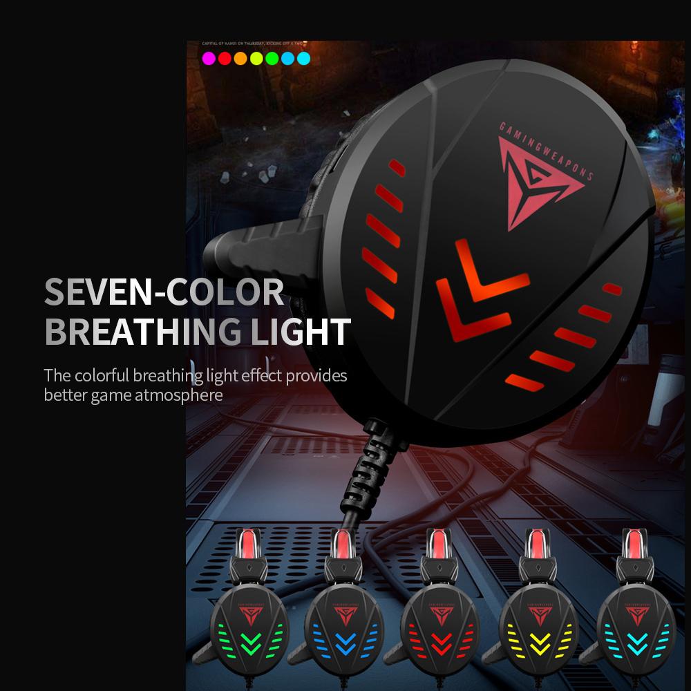 Tai nghe chơi game có dây A1 3.5mm USB có dây tuần hoàn bảy màu Micrô giảm tiếng ồn