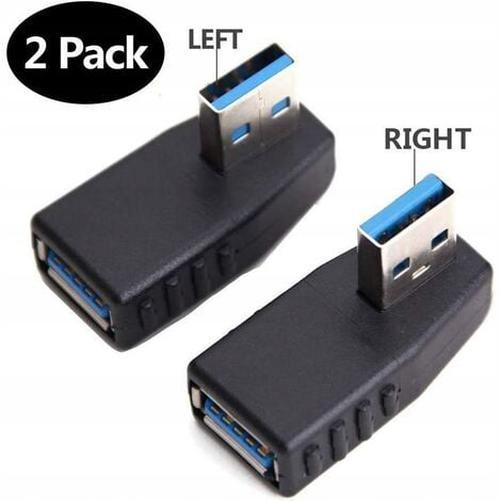 Bộ điều hợp USB 3.0 , Bộ điều hợp góc USB 3.0, Đầu nối góc USB, bao gồm Bộ điều hợp góc trái và phải.