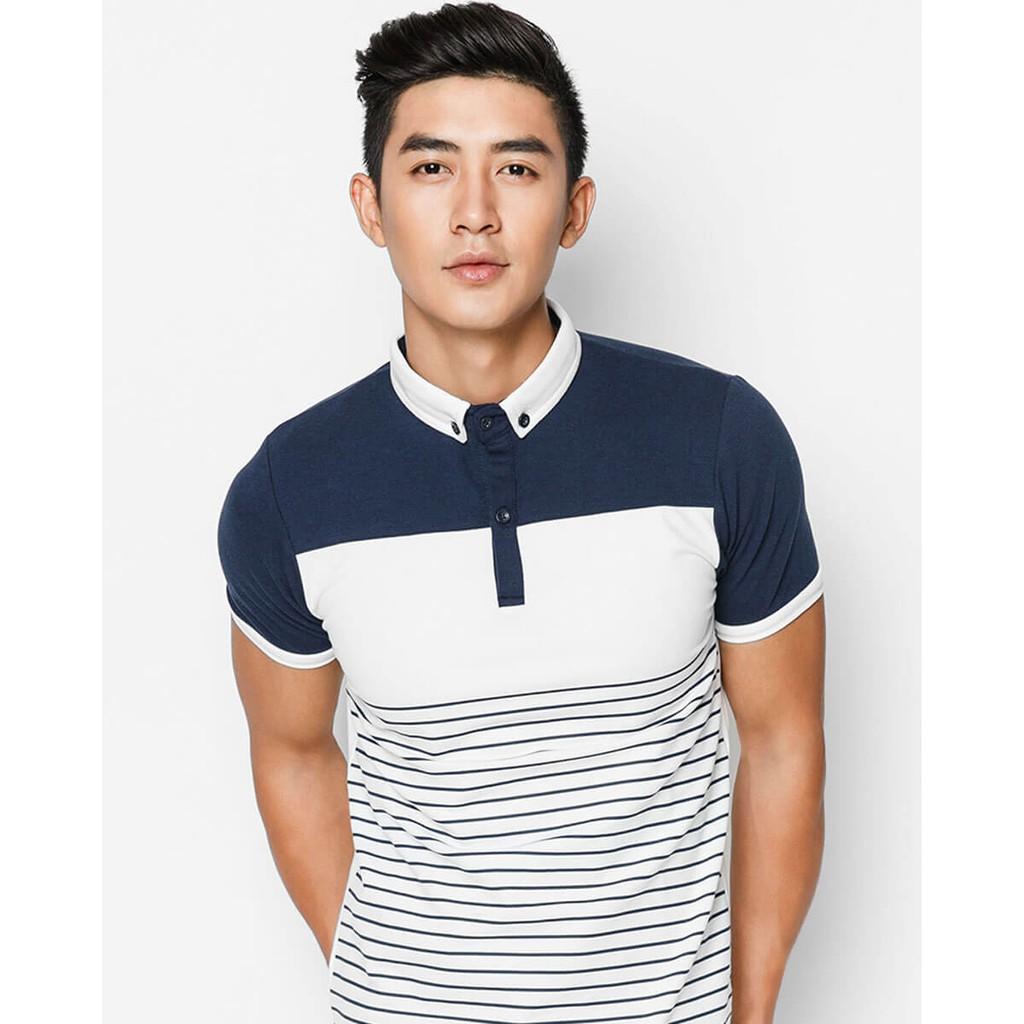 Áo Thun Nam F2 Cotton Có Cổ Sọc TC122