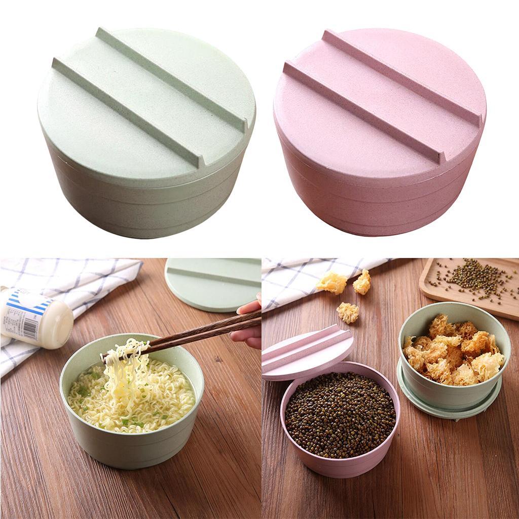 Wheat Straw Rice Noodle Bowl with Cover