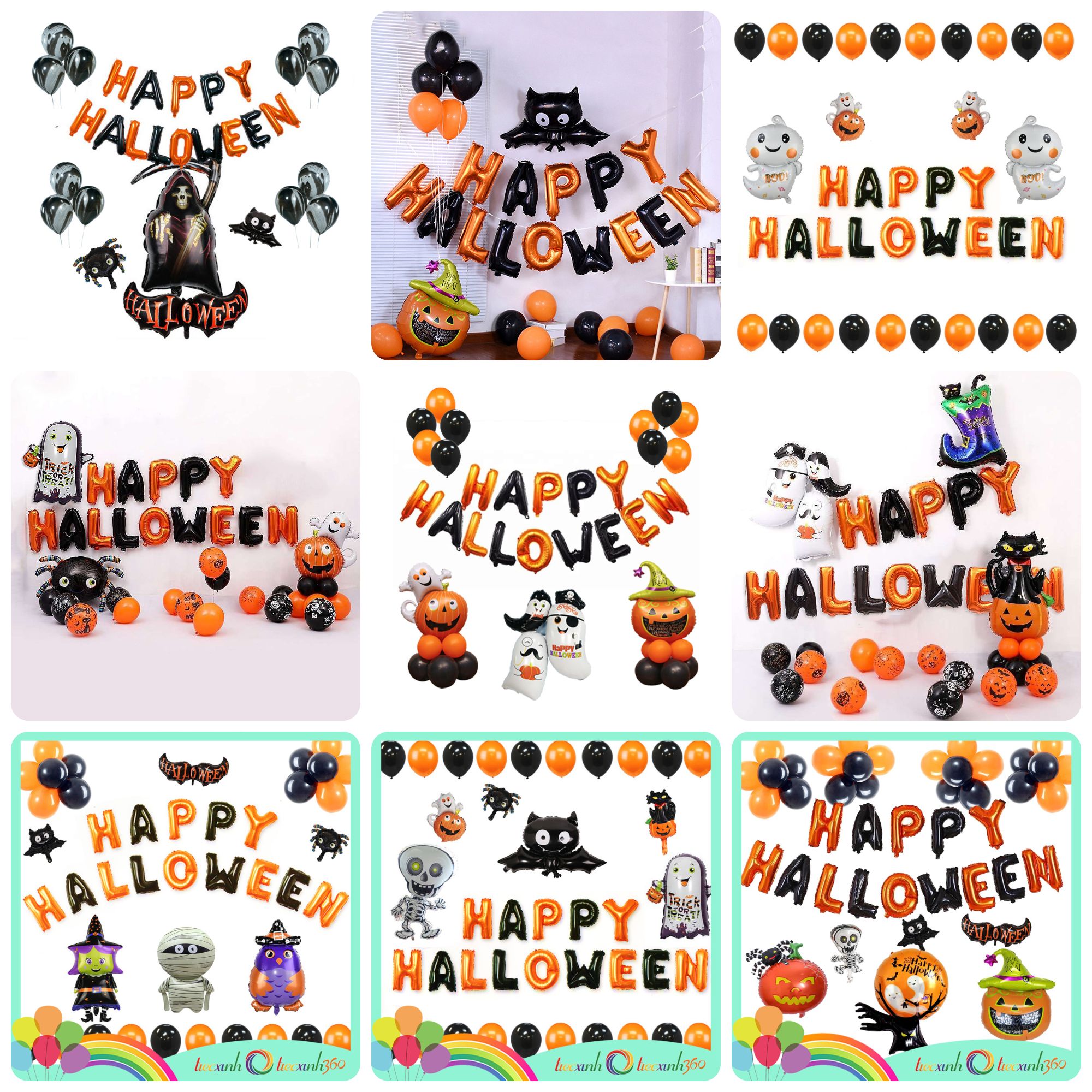 Bộ bong bóng trang trí Happy Halloween