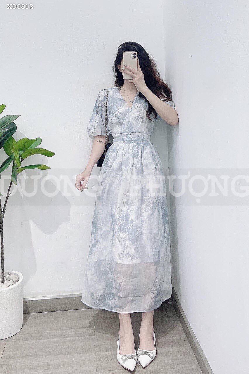 ĐẦM DÀI SUÔNG TRƠN HOA FLORAL CỔ V TAY NGẮN BỒNG LƯNG THUN MAXI MIDI DẠO PHỐ ĐI BIỂN DỰ TIỆC ĐI LÀM