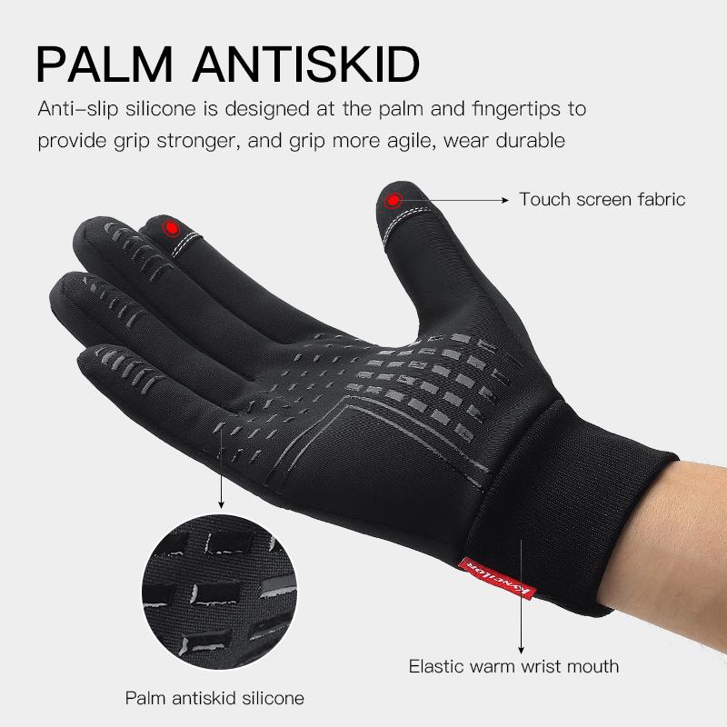 Chạm vào màn hình Găng tay thể thao ngoài trời Windproof Men Nữ Găng tay mùa đông Lông cừu Găng tay chạy bằng găng tay chống trượt chống trượt chống trượt Color: A0001-BU Size: M