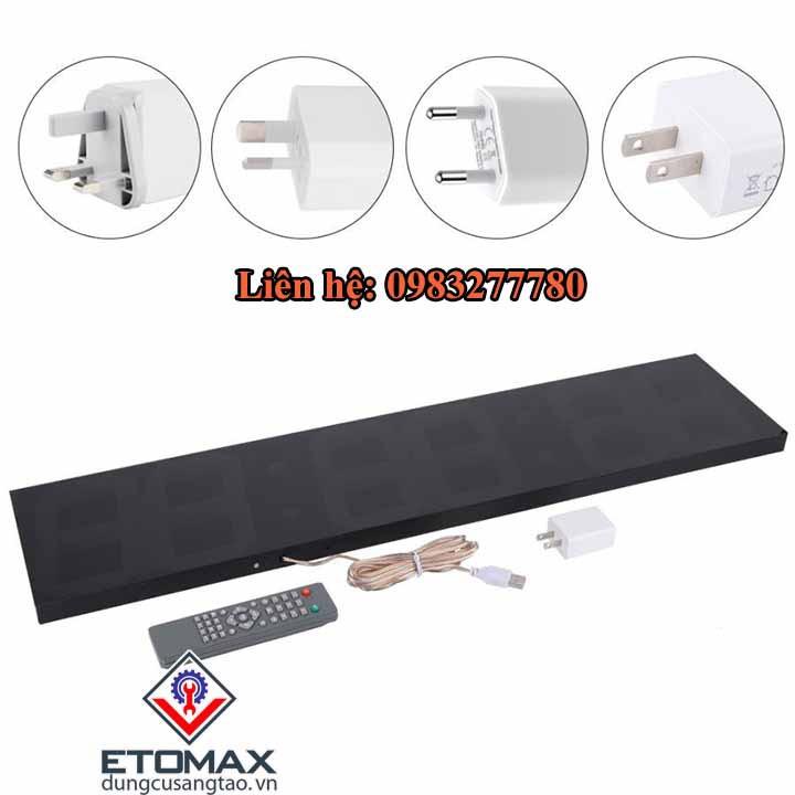 Đồng hồ điện tử treo tường LED 3D điều khiển từ xa cao cấp V2
