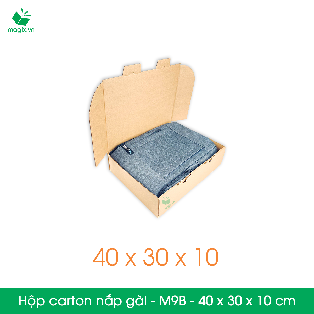 M9B - 40x30x10 cm - 10 thùng hộp carton nắp gài đóng hàng