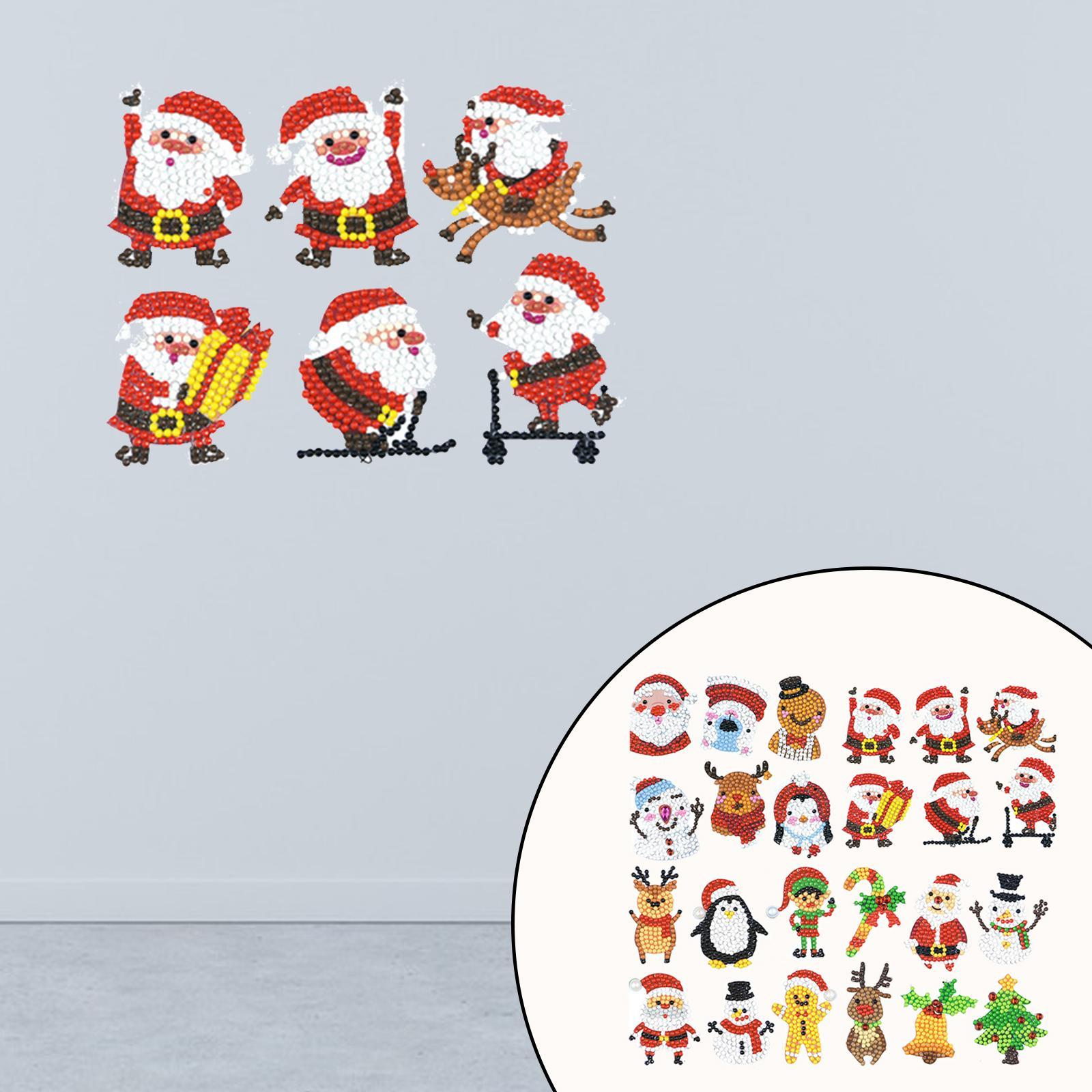 24Pcs 5D Christmas Stickers DIY Home decor Embroidery Kits Kids Arts