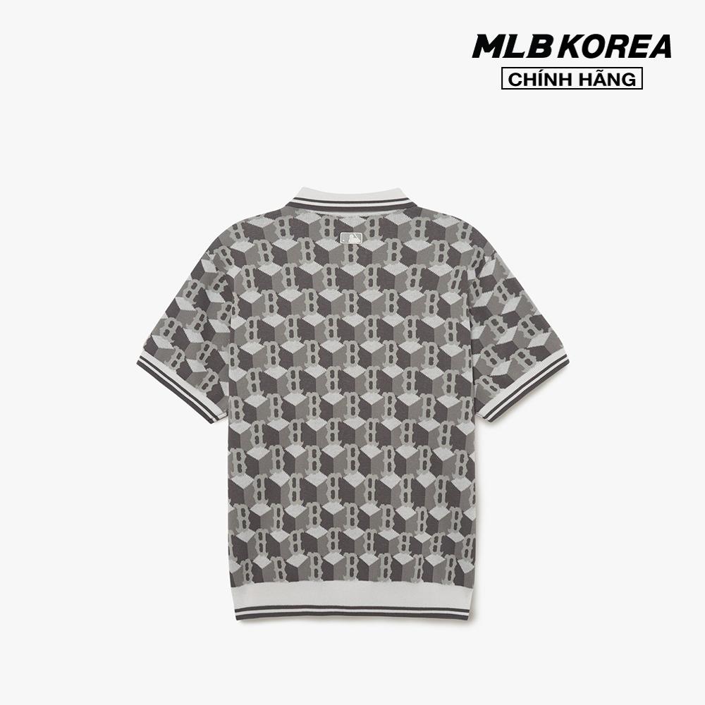 MLB - Áo polo unisex tay ngắn Cube Monogram All Over 3AKPM0533-43GRS