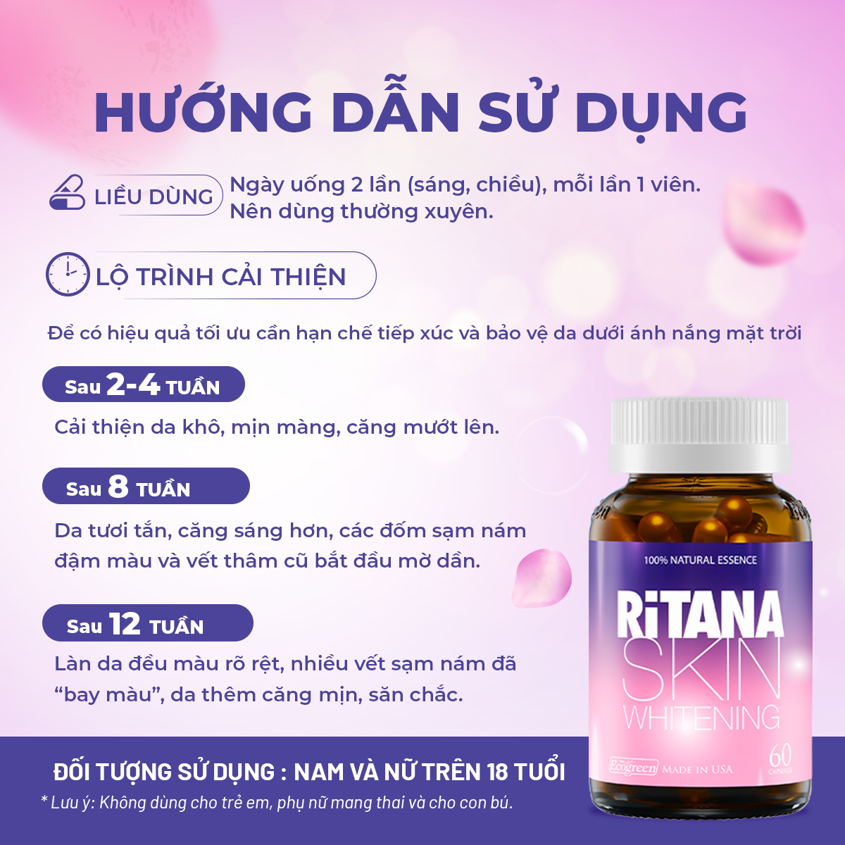 Combo 2 hộp RITANA trắng da mờ sạm nám 60 viên tặng hộp 15 viên