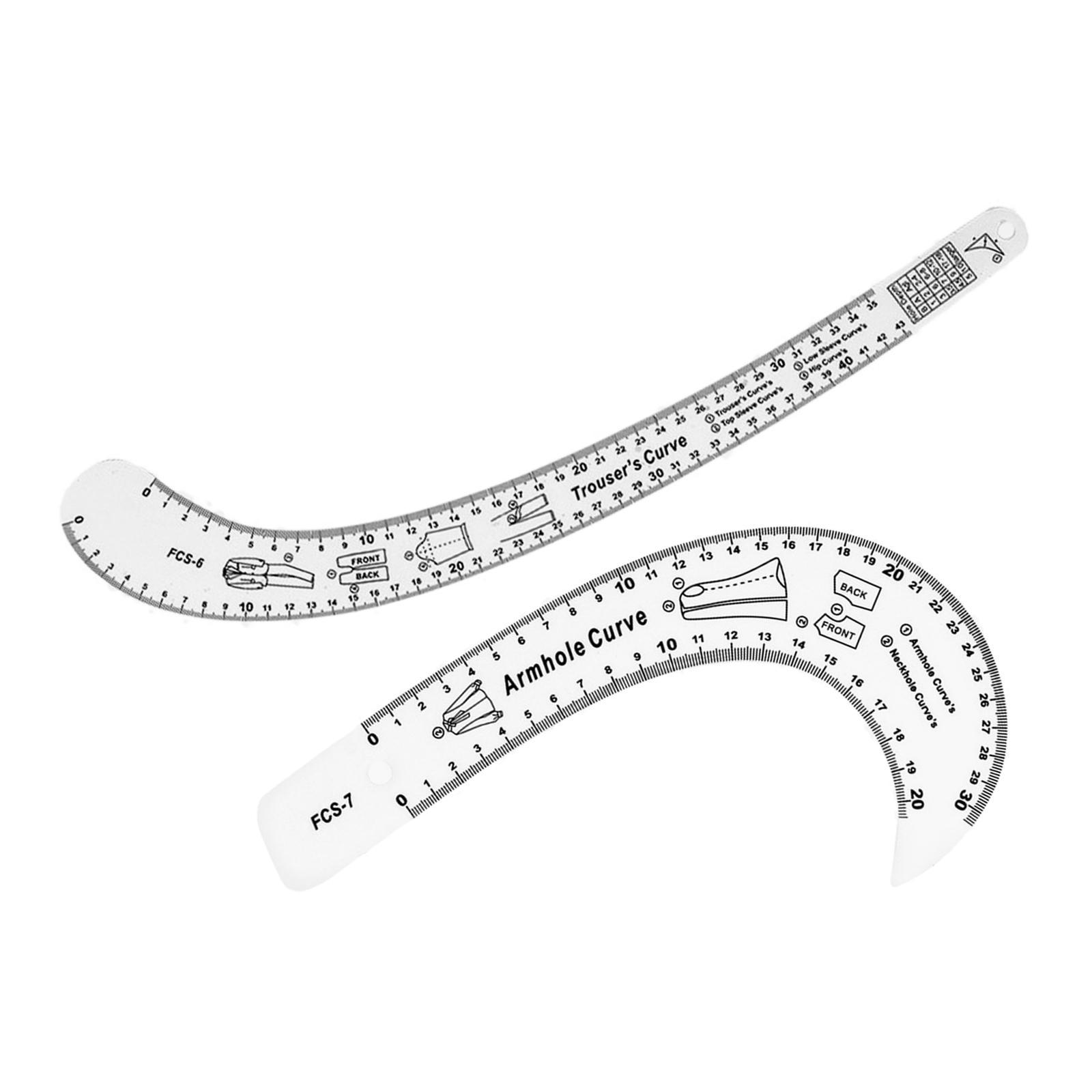 2x French Curve Ruler Metric Clothes  Making Sewing Ruler