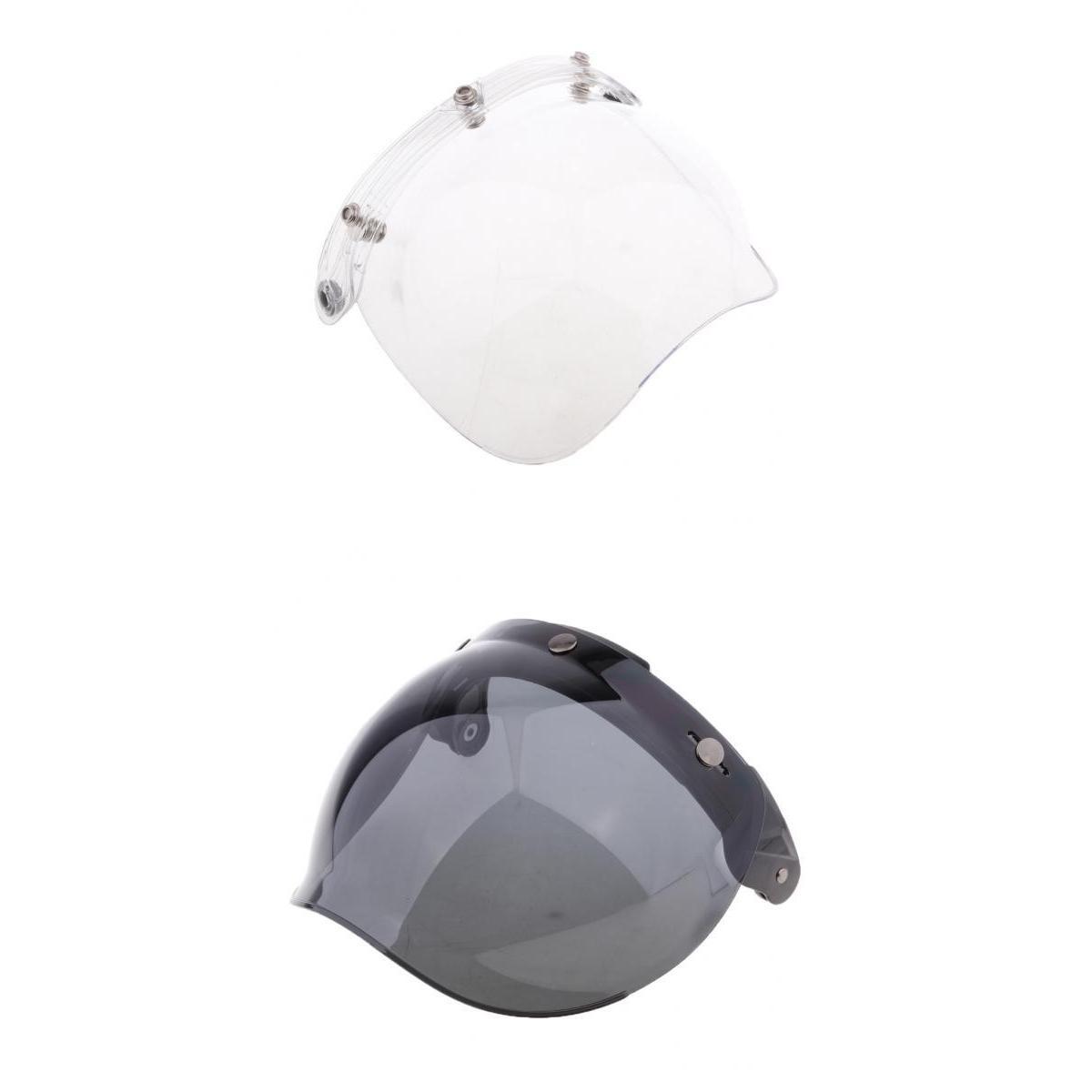 Motorbike 3-Snap Bubble Wind  Visor for    Clear&Dark Smoke