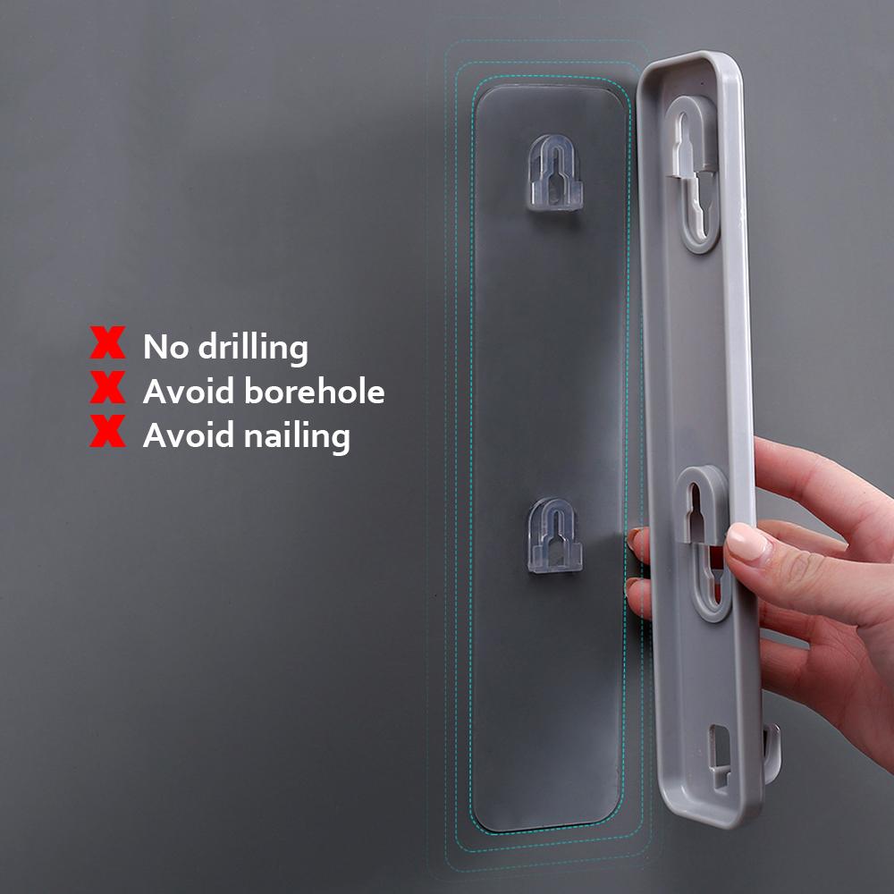Đĩa xà phòng treo tường 2 tầng có thể tháo rời với bảng thoát nước và móc, vật liệu nhựa chất lượng cao