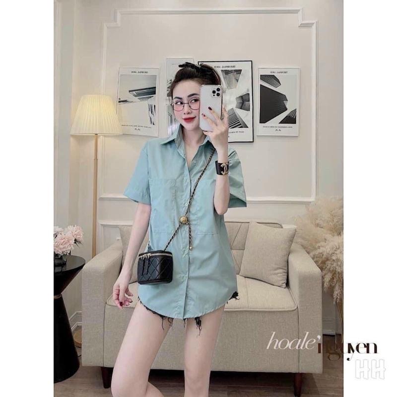 ÁO SƠMI DÁNG SUÔNG TÚI NGỰC