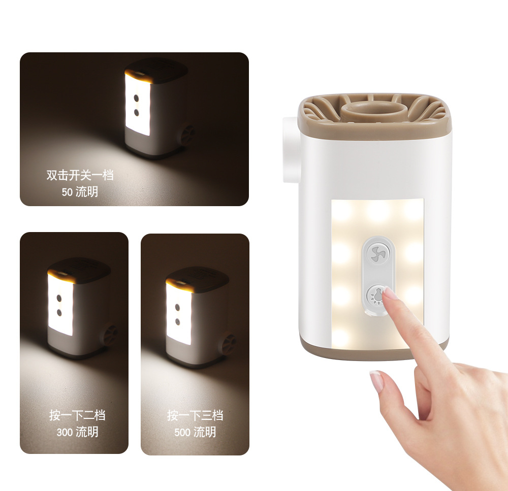 Máy Bơm hơi sạc điện tích hợp đèn pin kiêm pin sạc dự phòng 3in1 đa năng CampingLife Air Pump AP001 Pro