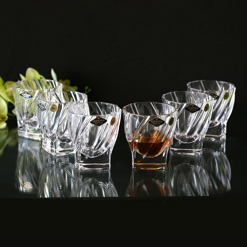 Ly uống rượu Whiskey Ponti Pha lê Bohemia Tiệp khắc
