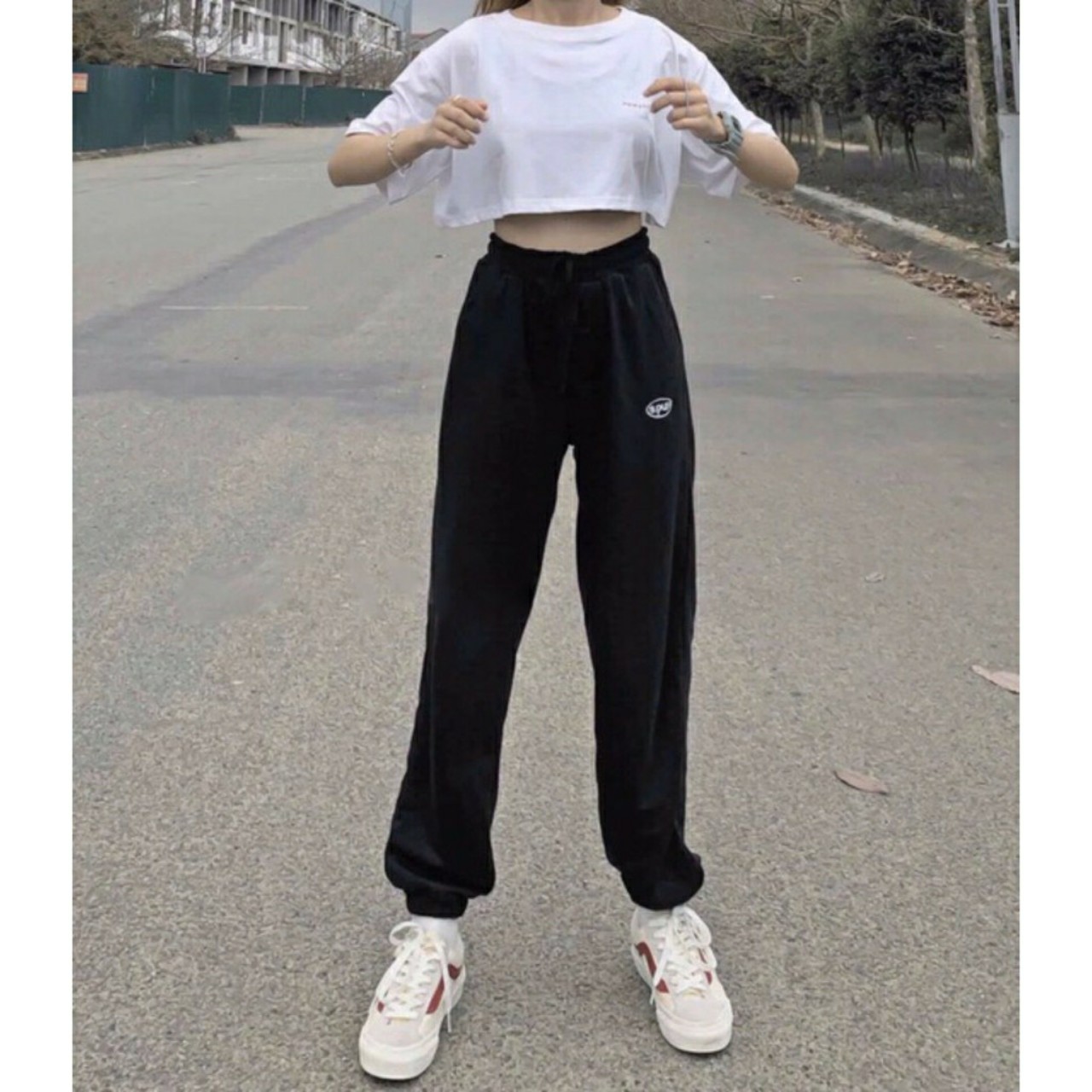 quần jogger nữ spun unisex vải cá 3 màu