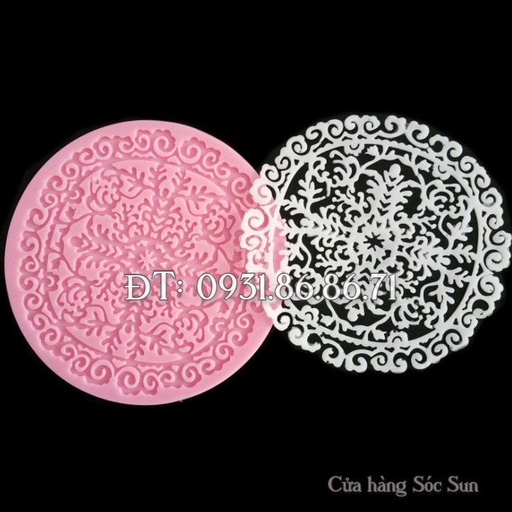 Khuôn silicon nền ren hoa tuyết loại 13 cm - Mã số 1139