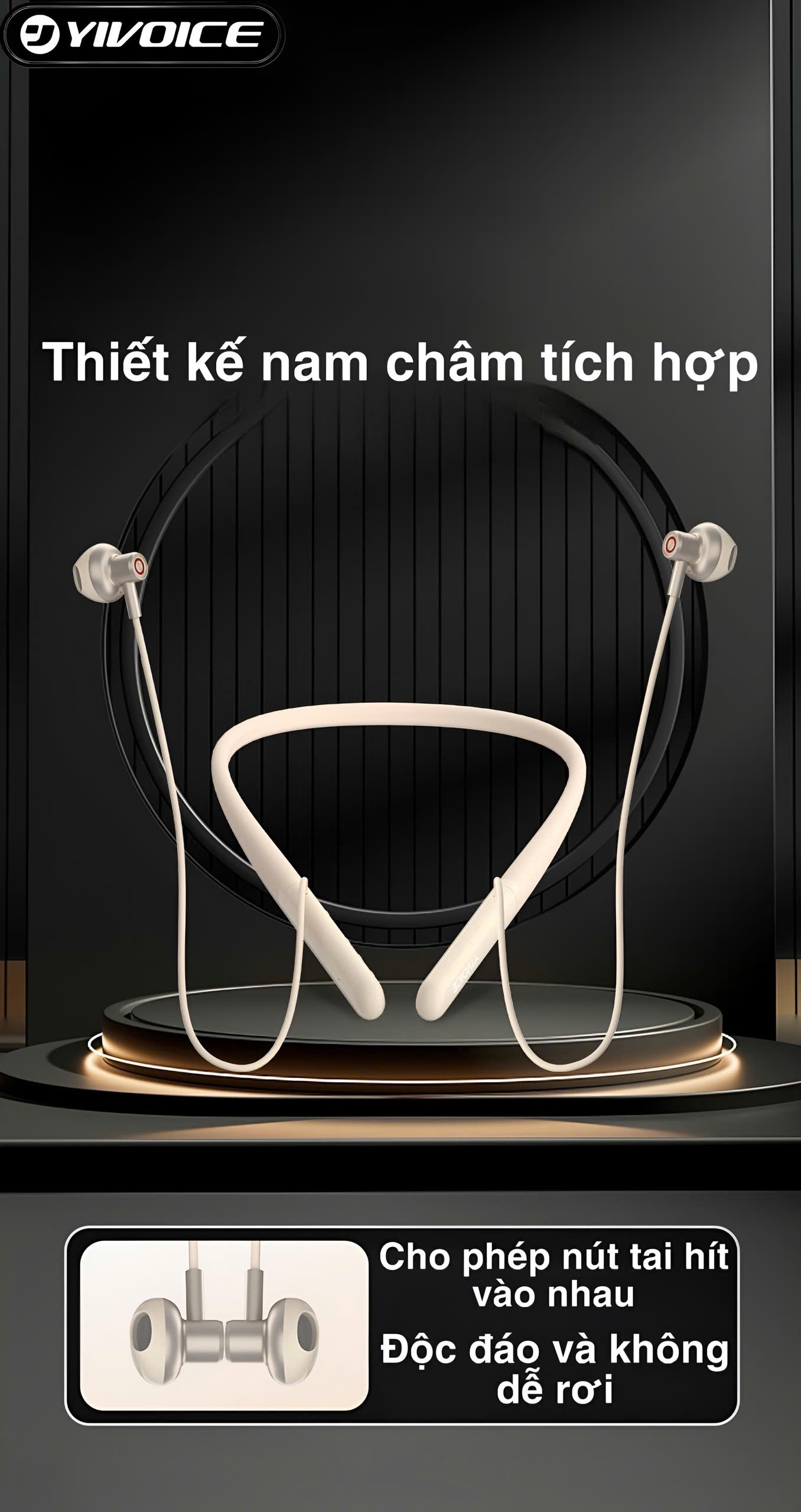 Tai Nghe Yivoice Y50 và Yivoice Y60 Bluetooth Thể Thao Choàng Cổ  (Hàng chính hãng)