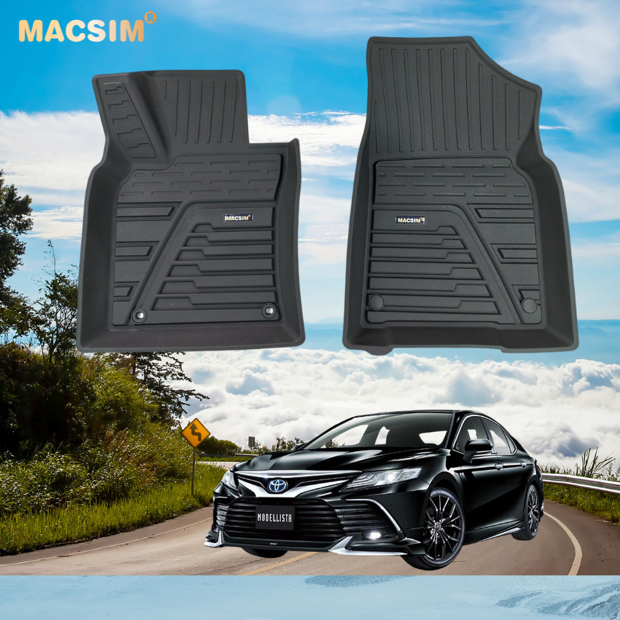 Thảm lót sàn xe ô tô TOYOTA NEW CAMRY 2019+ Nhãn hiệu Macsim chất liệu nhựa TPE đúc khuôn cao cấp - màu đen
