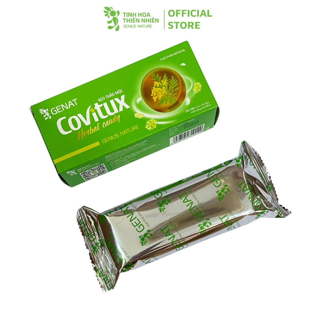 Kẹo thảo mộc Covitux (hộp 30 viên) - Genat  - Giao 2H HCM